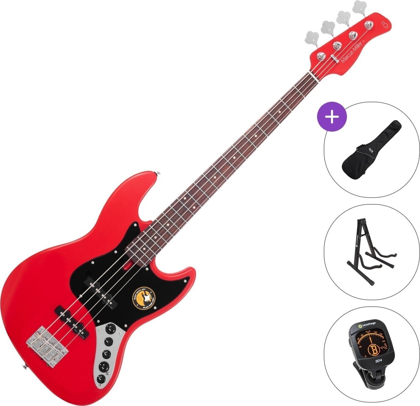 Električna bas kitara Sire Marcus Miller V3-4 Standard SET Red Satin Električna bas kitara
