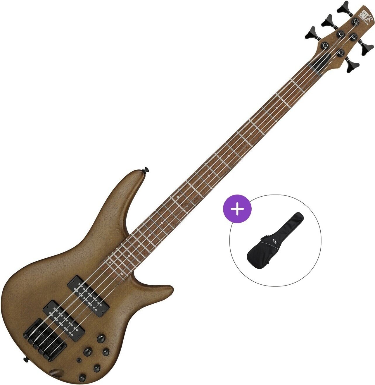 5-strunná baskytara Ibanez SR305EB-WNF Basic SET Walnut Flat 5-strunná baskytara