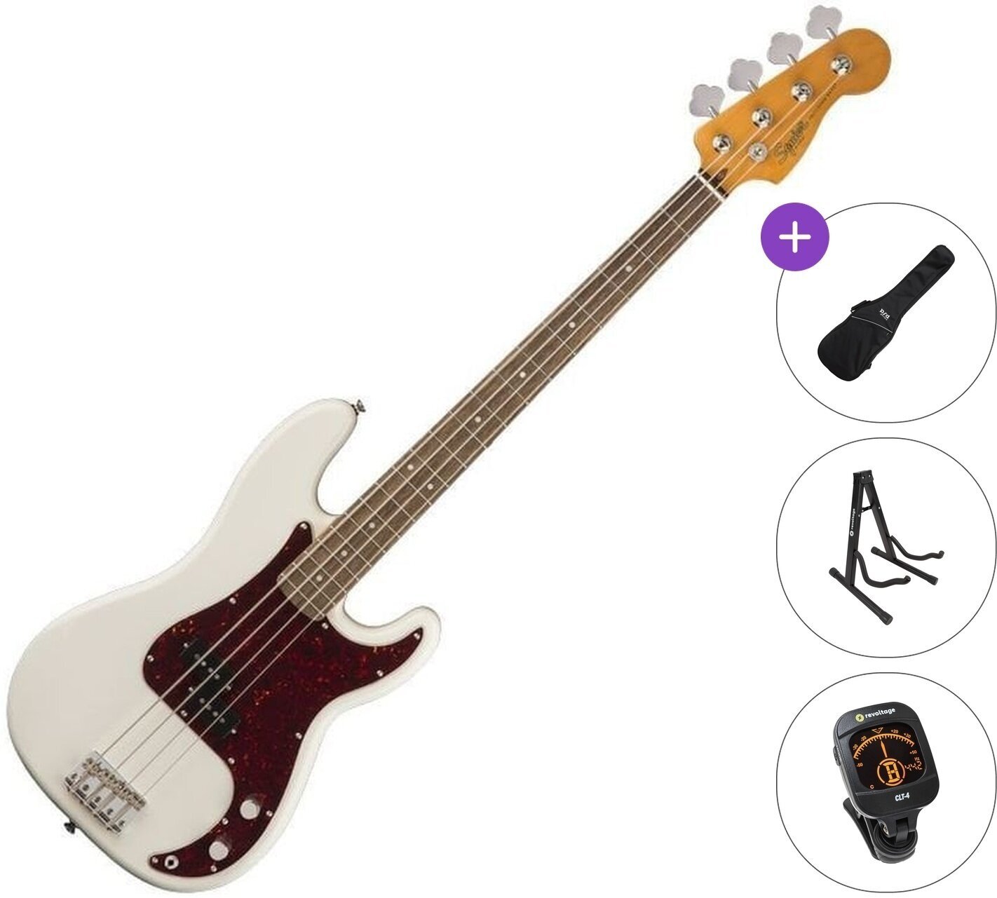 Električna bas gitara Fender Squier Classic Vibe '60s Precision Bass IL Standard SET Olympic White Električna bas gitara