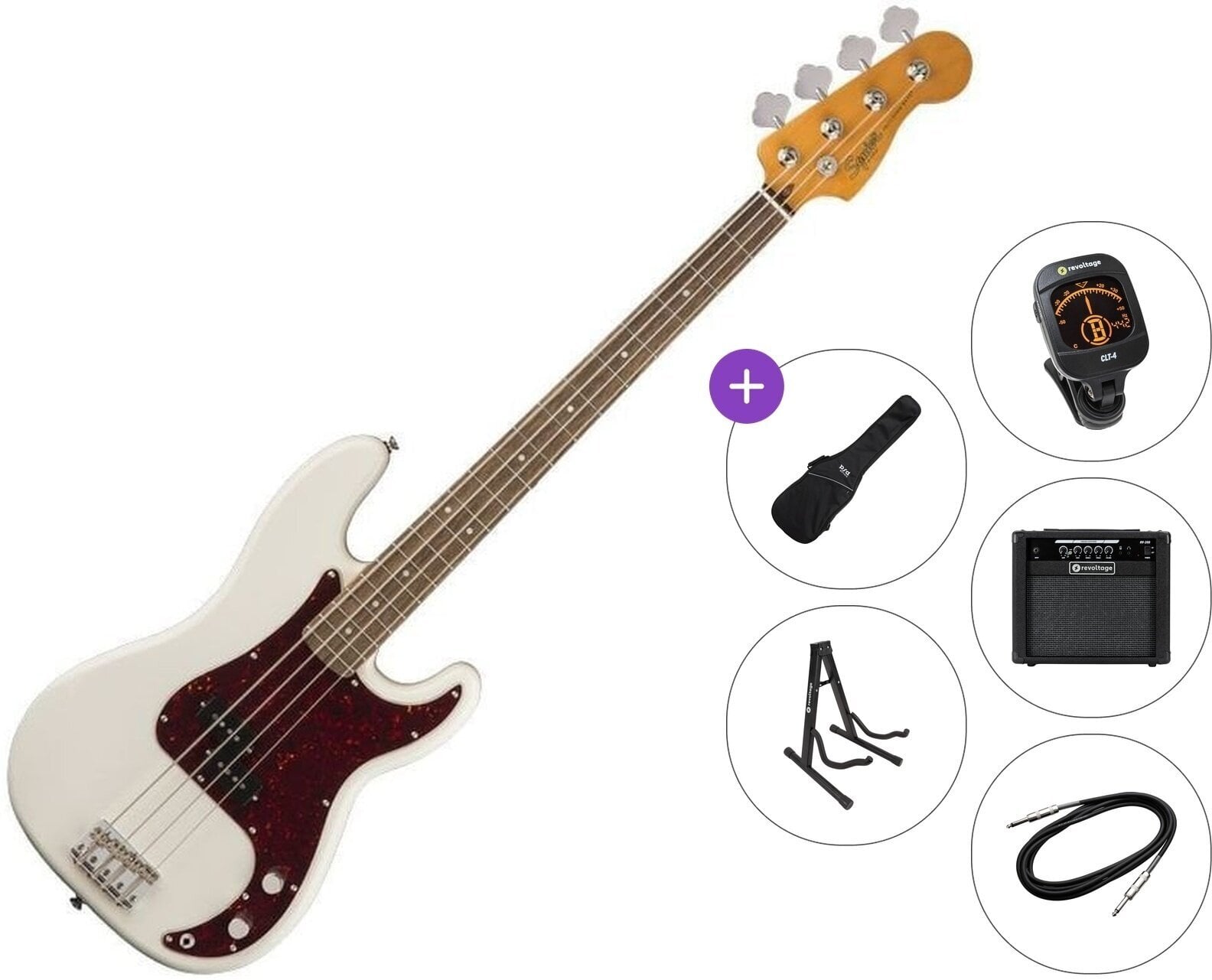 Električna bas gitara Fender Squier Classic Vibe '60s Precision Bass IL Premium SET Olympic White Električna bas gitara