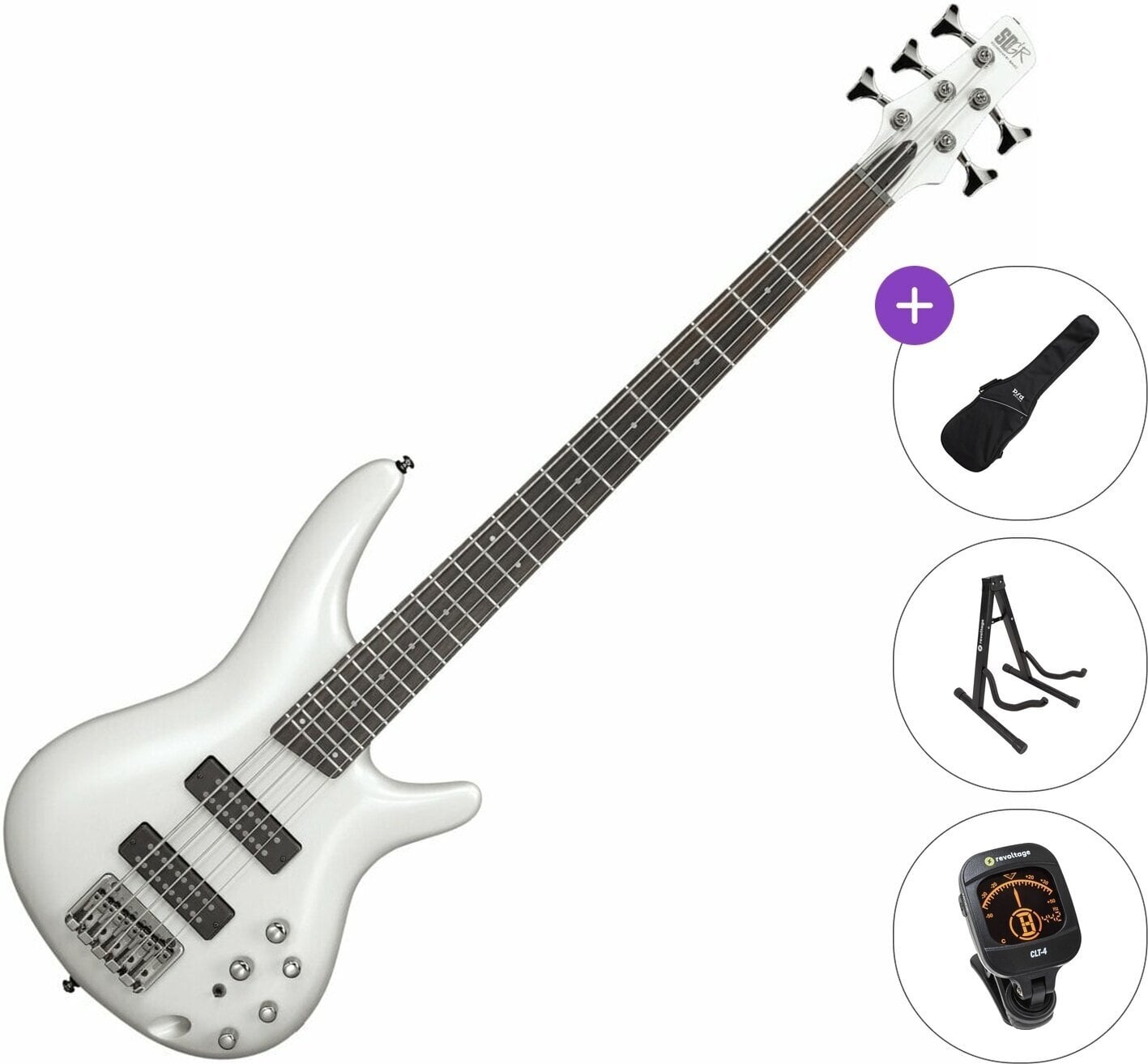 5 žičana bas gitara Ibanez SR305E-PW Standard SET Pearl White 5 žičana bas gitara