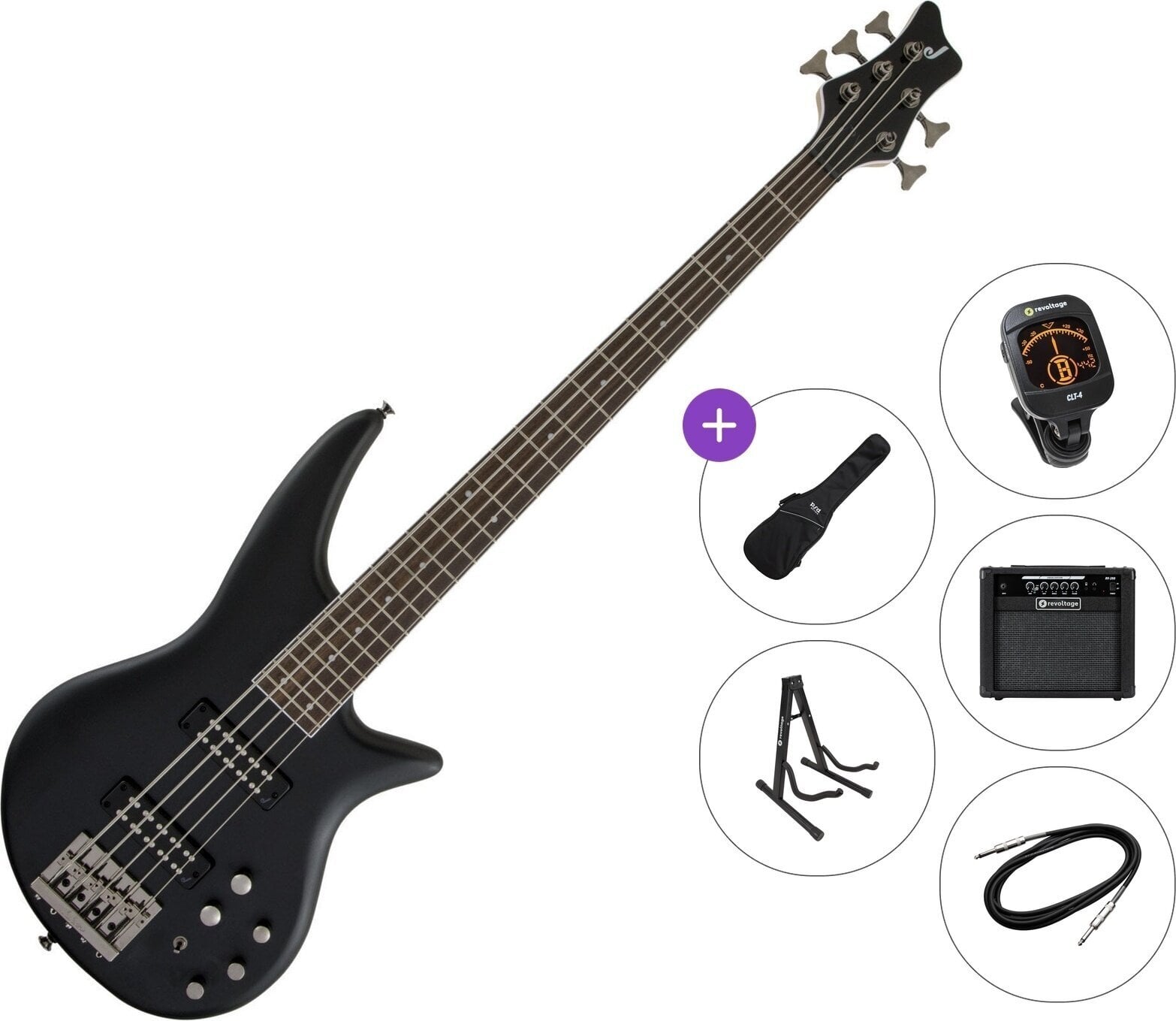 5-strenget basguitar Jackson JS Series Spectra Bass JS3V IL Premium SET Satin Black 5-strenget basguitar