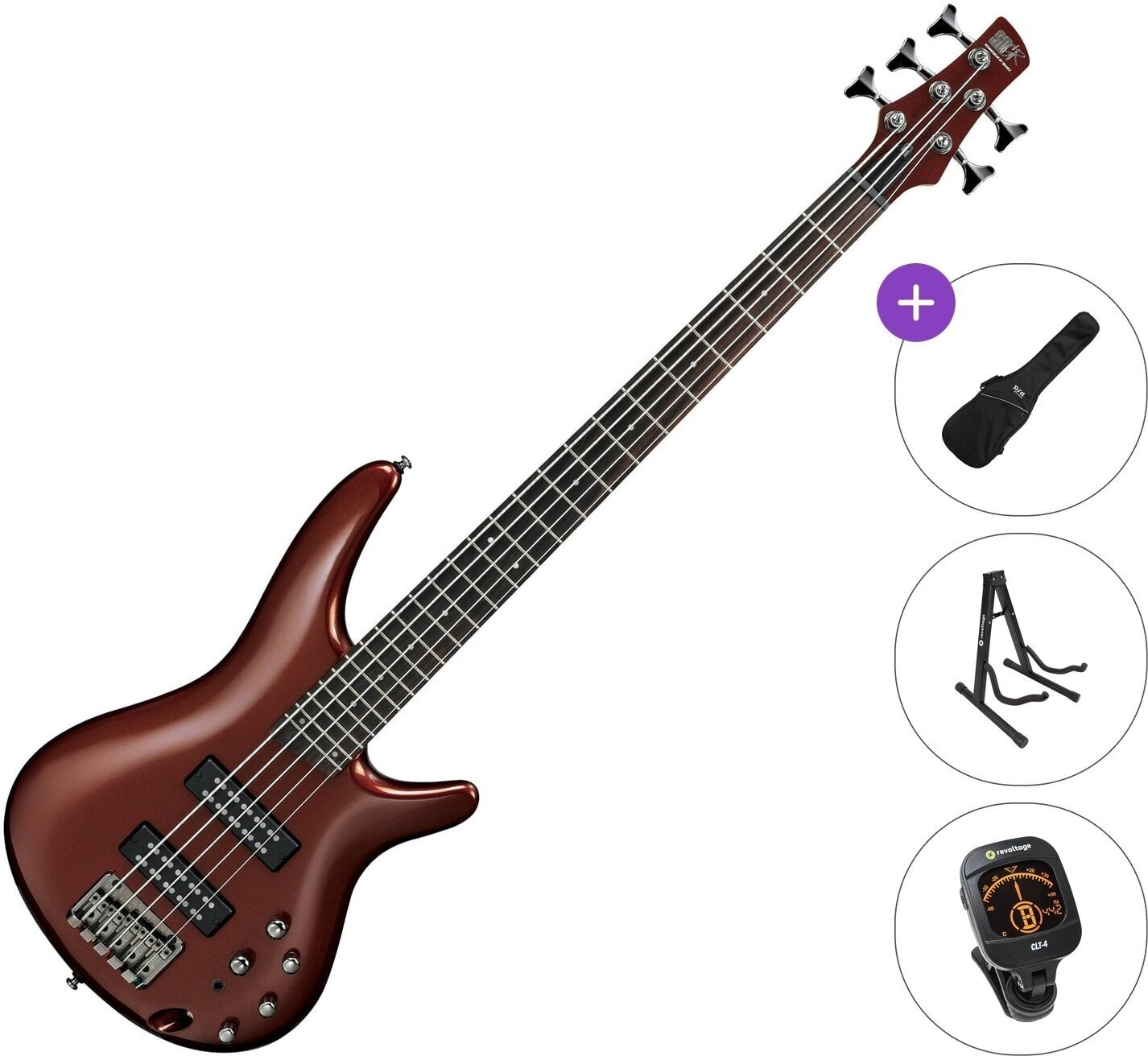 5 žičana bas gitara Ibanez SR305E Standard SET Root Beer Metallic 5 žičana bas gitara