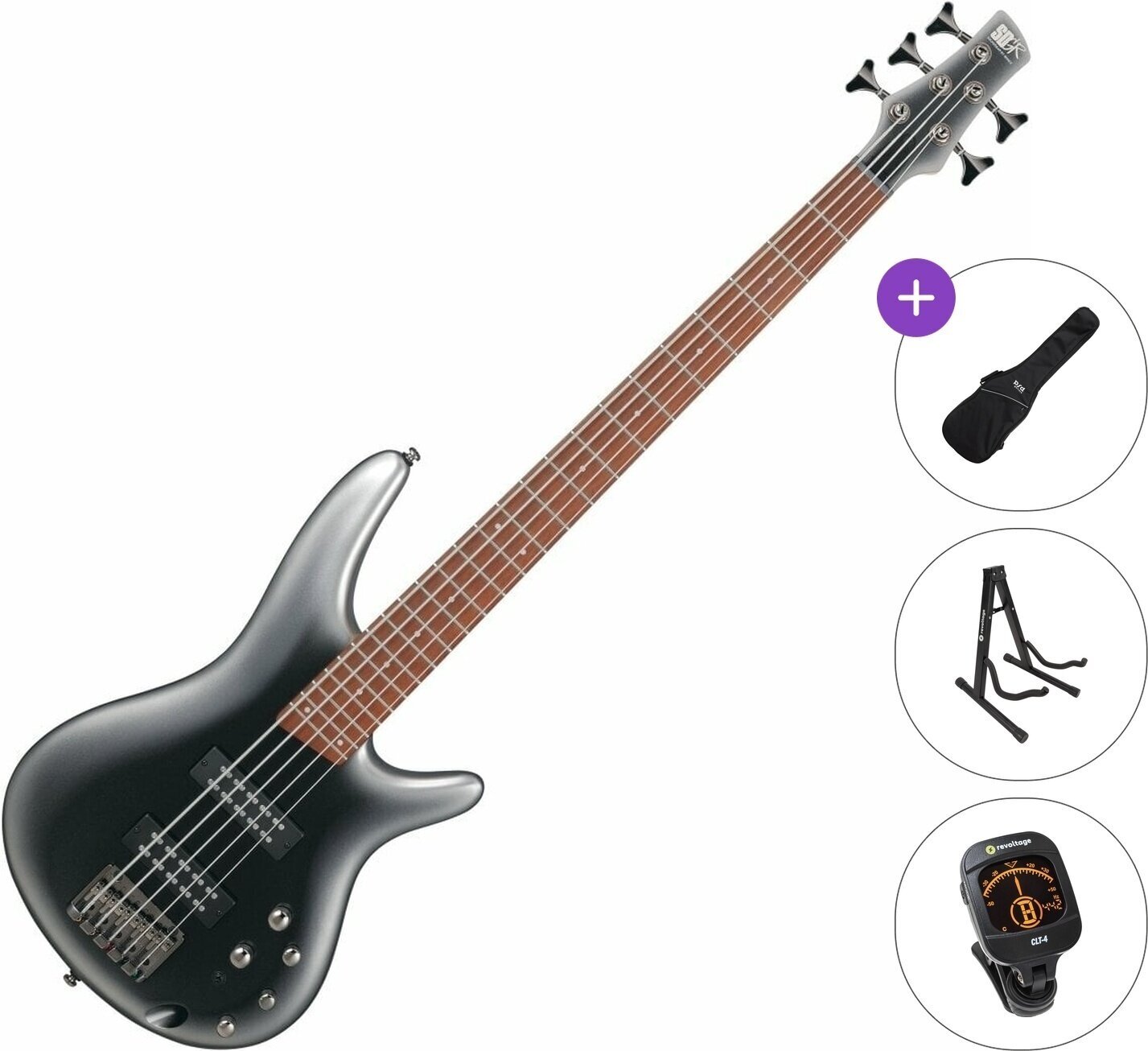 5 žičana bas gitara Ibanez SR305E-MGB Standard SET Midnight Gray Burst 5 žičana bas gitara