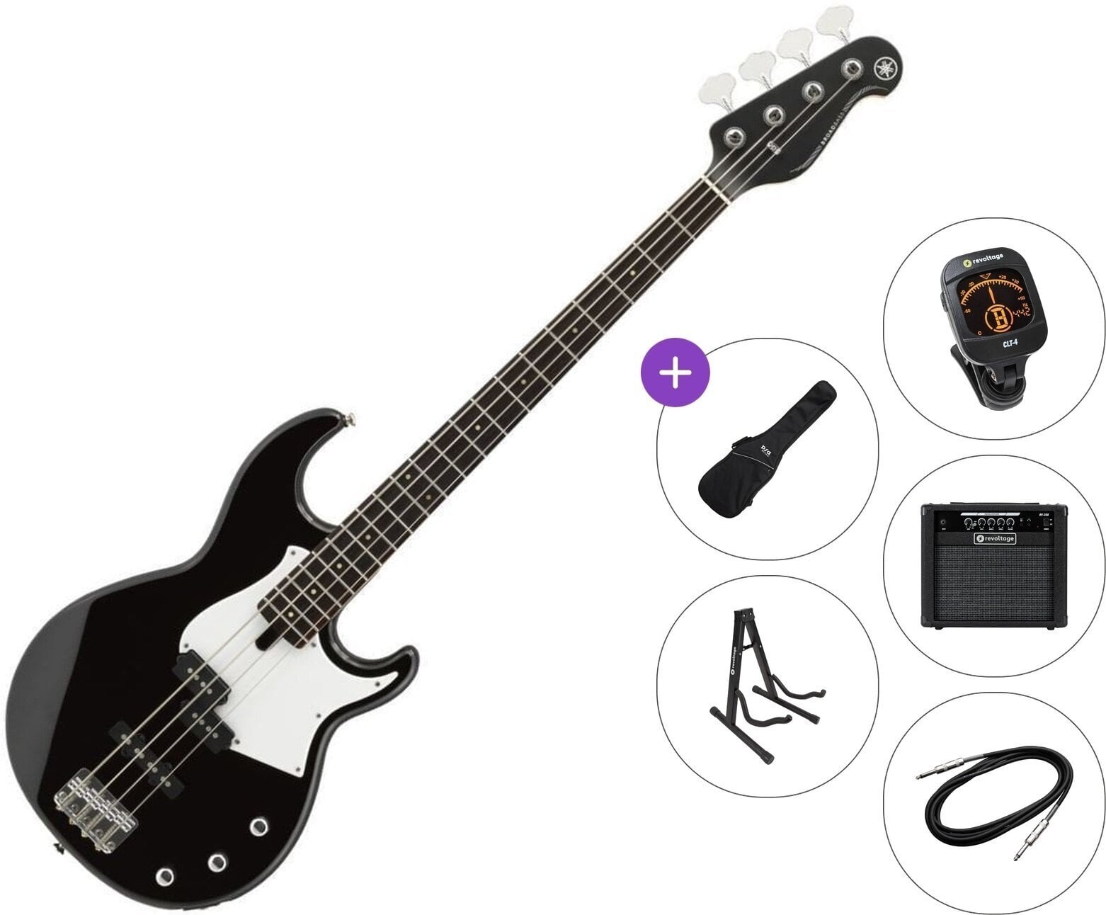 Električna bas kitara Yamaha BB234 RW Premium SET Black Električna bas kitara