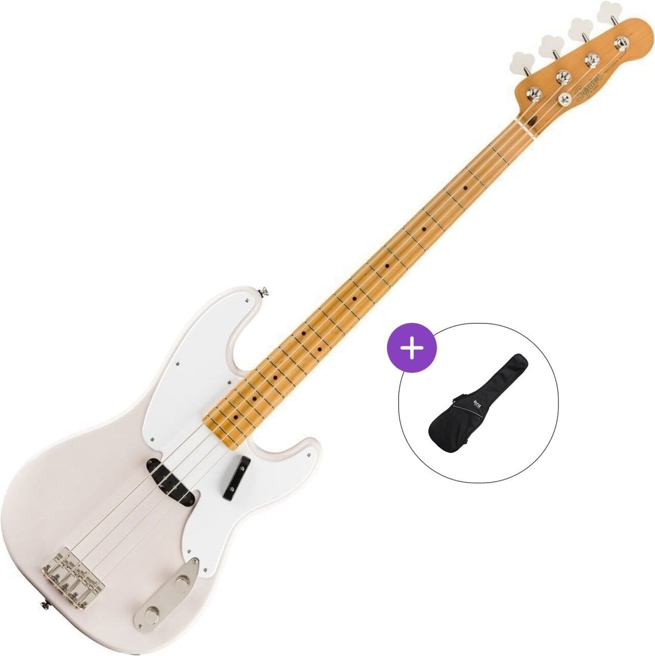4-strenget basguitar Fender Squier Classic Vibe 50s Precision Bass MN Basic SET White Blonde 4-strenget basguitar