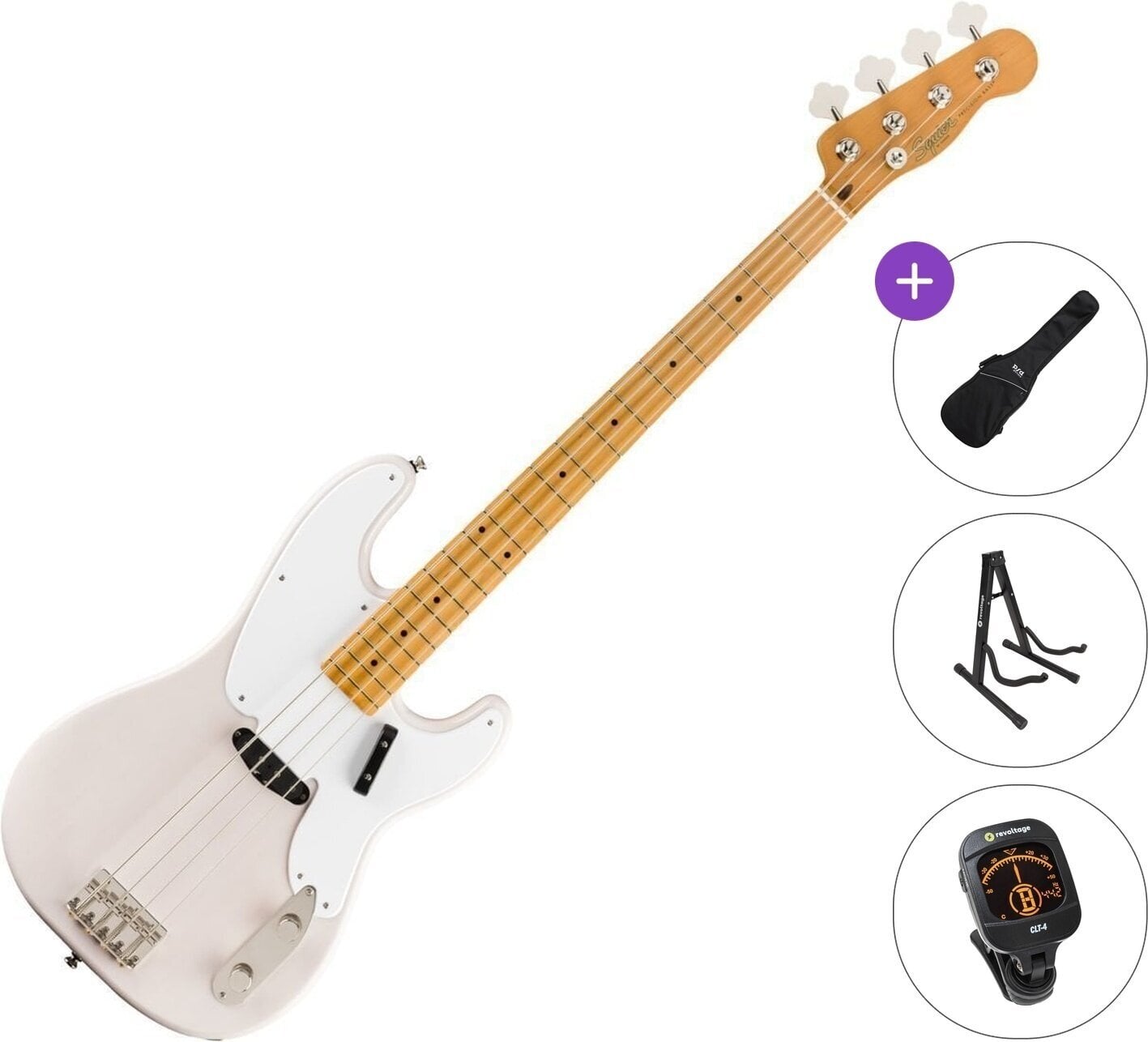 4-strenget basguitar Fender Squier Classic Vibe 50s Precision Bass MN Standard SET White Blonde 4-strenget basguitar
