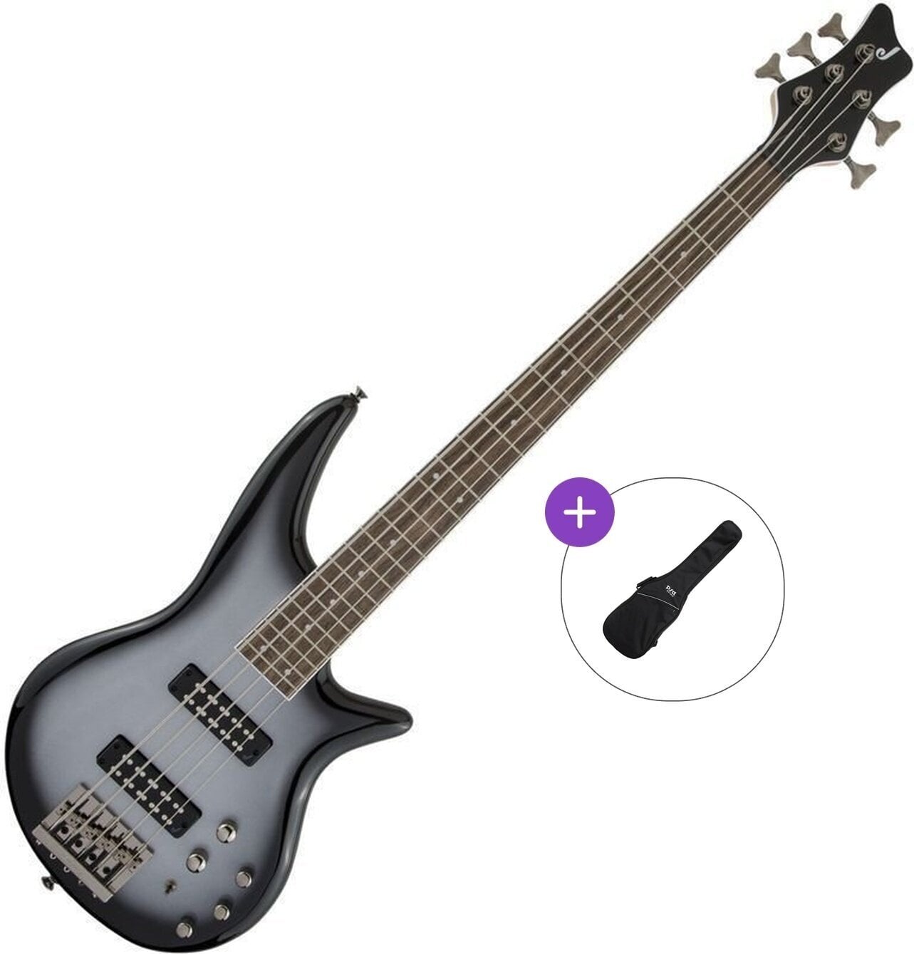 5 strunska bas kitara Jackson JS Series Spectra Bass JS3V IL Basic SET Silverburst 5 strunska bas kitara