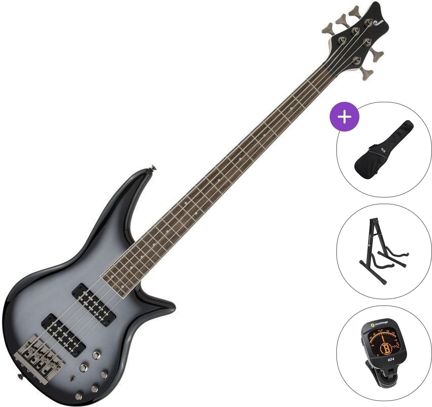 5 strunska bas kitara Jackson JS Series Spectra Bass JS3V IL Standard SET Silverburst 5 strunska bas kitara