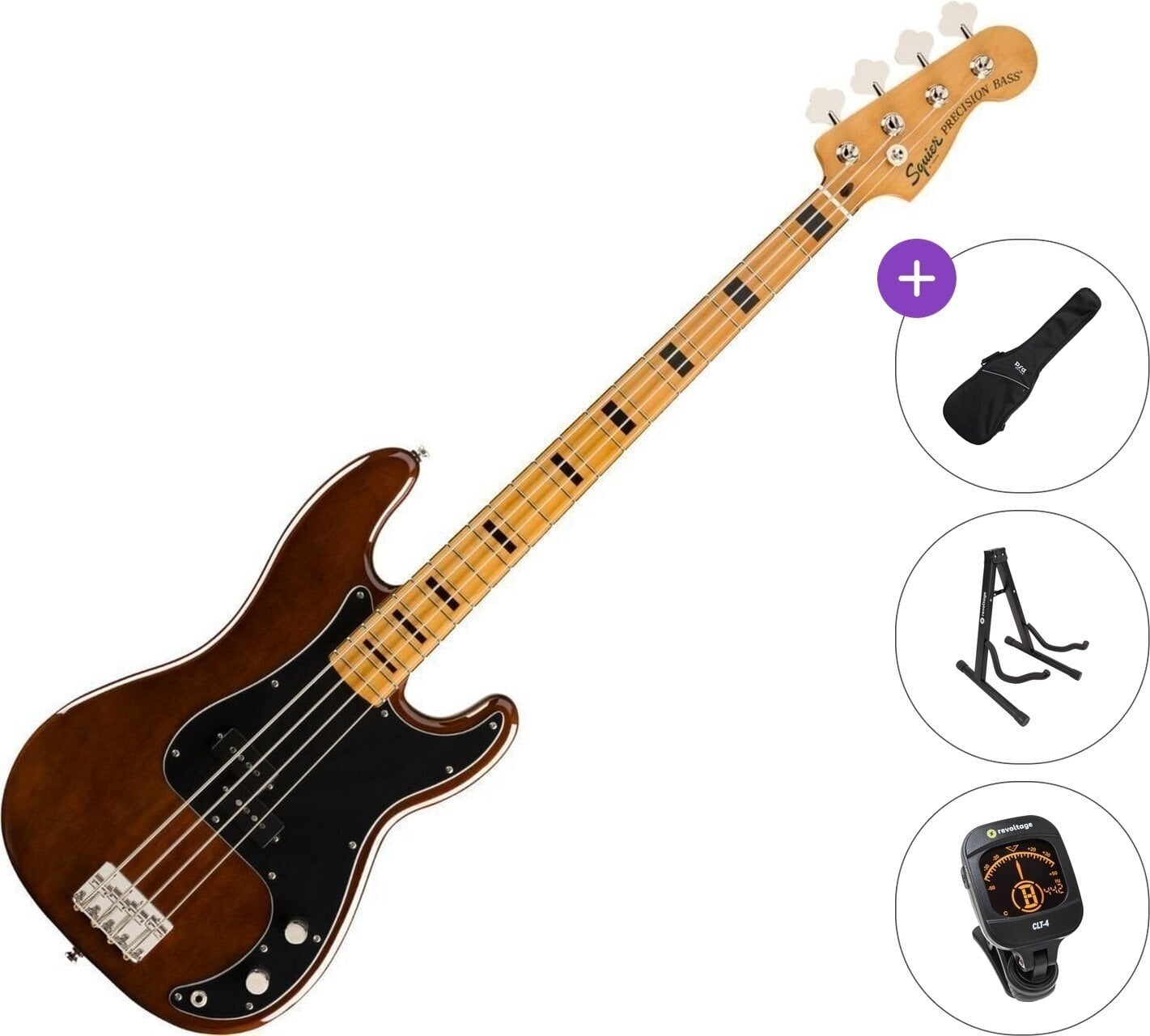 Električna bas kitara Fender Squier Classic Vibe 70s Precision Bass MN Standard SET Walnut Električna bas kitara