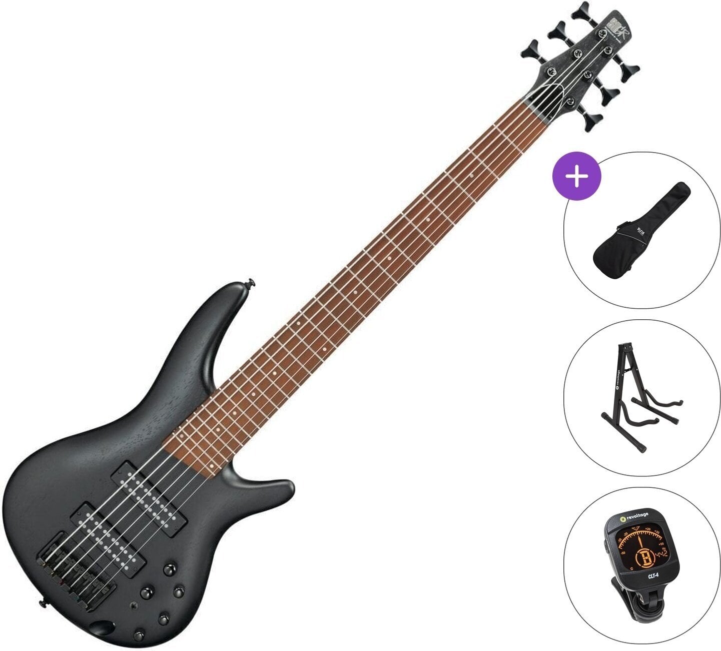 6 strunska bas kitara Ibanez SR306EB-WK Standard SET Weathered Black 6 strunska bas kitara