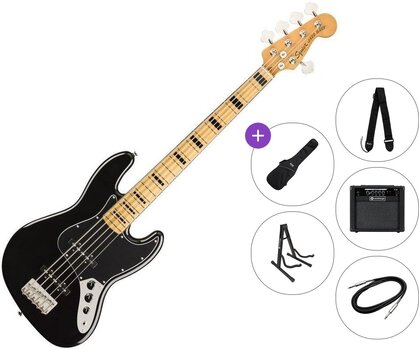 5-snarige basgitaar Fender Squier Classic Vibe '70s Jazz Bass V MN Premium SET Black 5-snarige basgitaar - 1