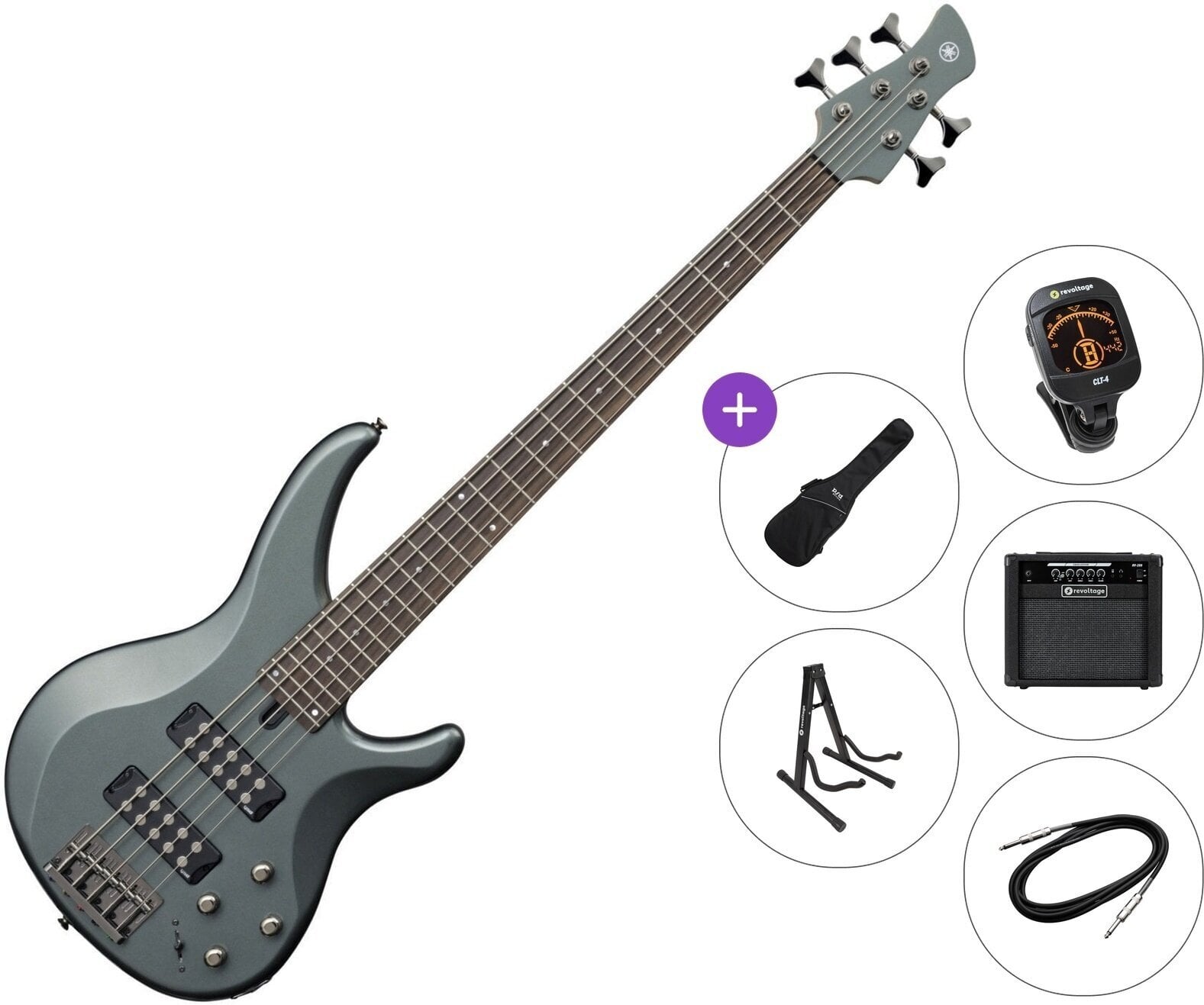 5 žičana bas gitara Yamaha TRBX 305 Premium SET Mist Green 5 žičana bas gitara