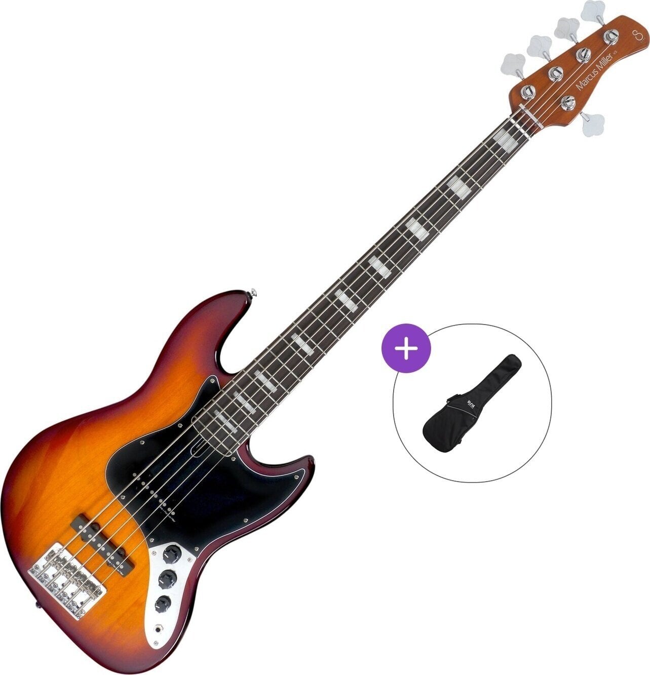 5 strunska bas kitara Sire Marcus Miller V5R Alder-5 Basic SET Tobacco Sunburst 5 strunska bas kitara