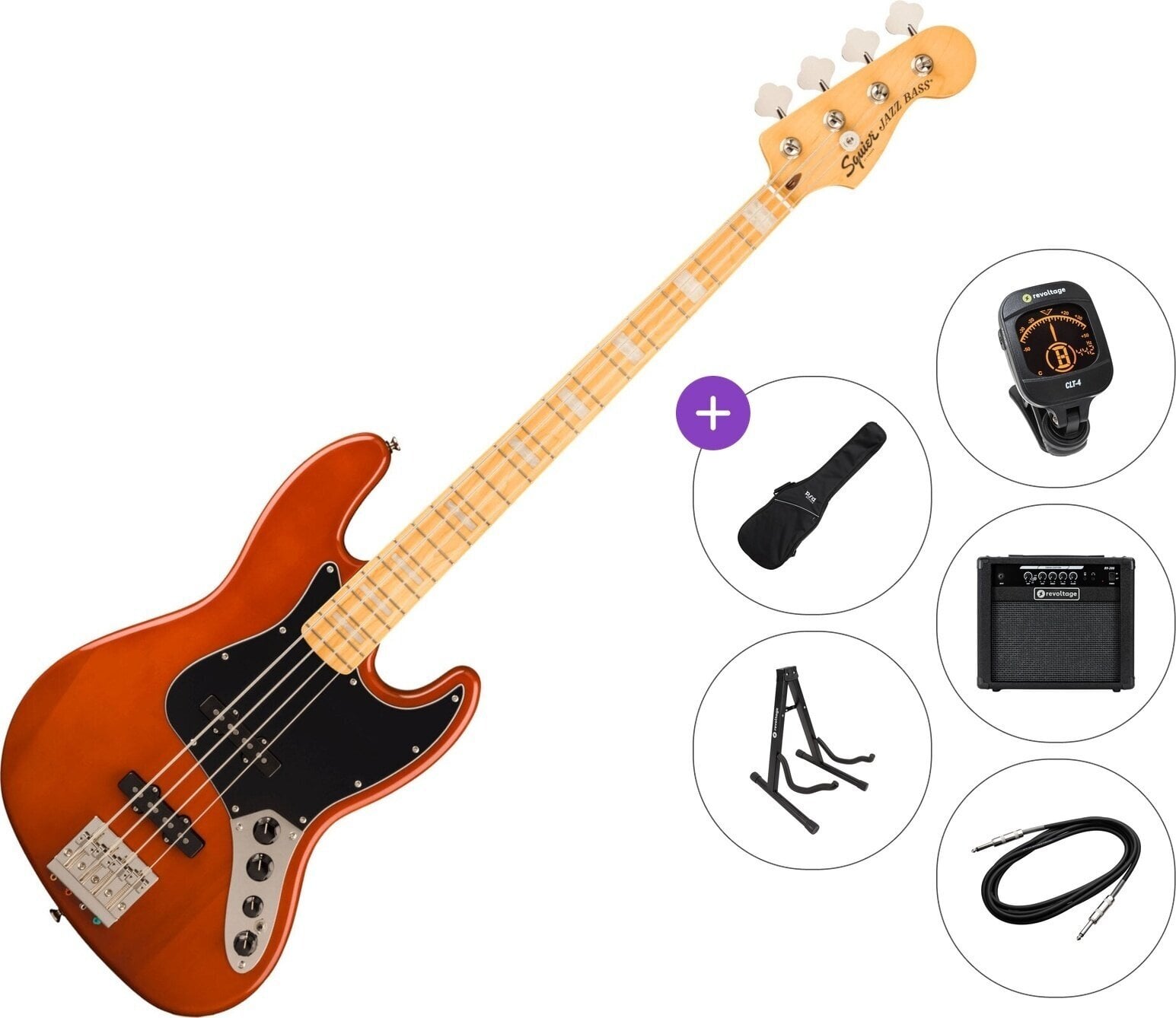 Električna bas kitara Fender Squier Classic Vibe Active '70s Jazz Bass MN Premium SET Mocha Električna bas kitara