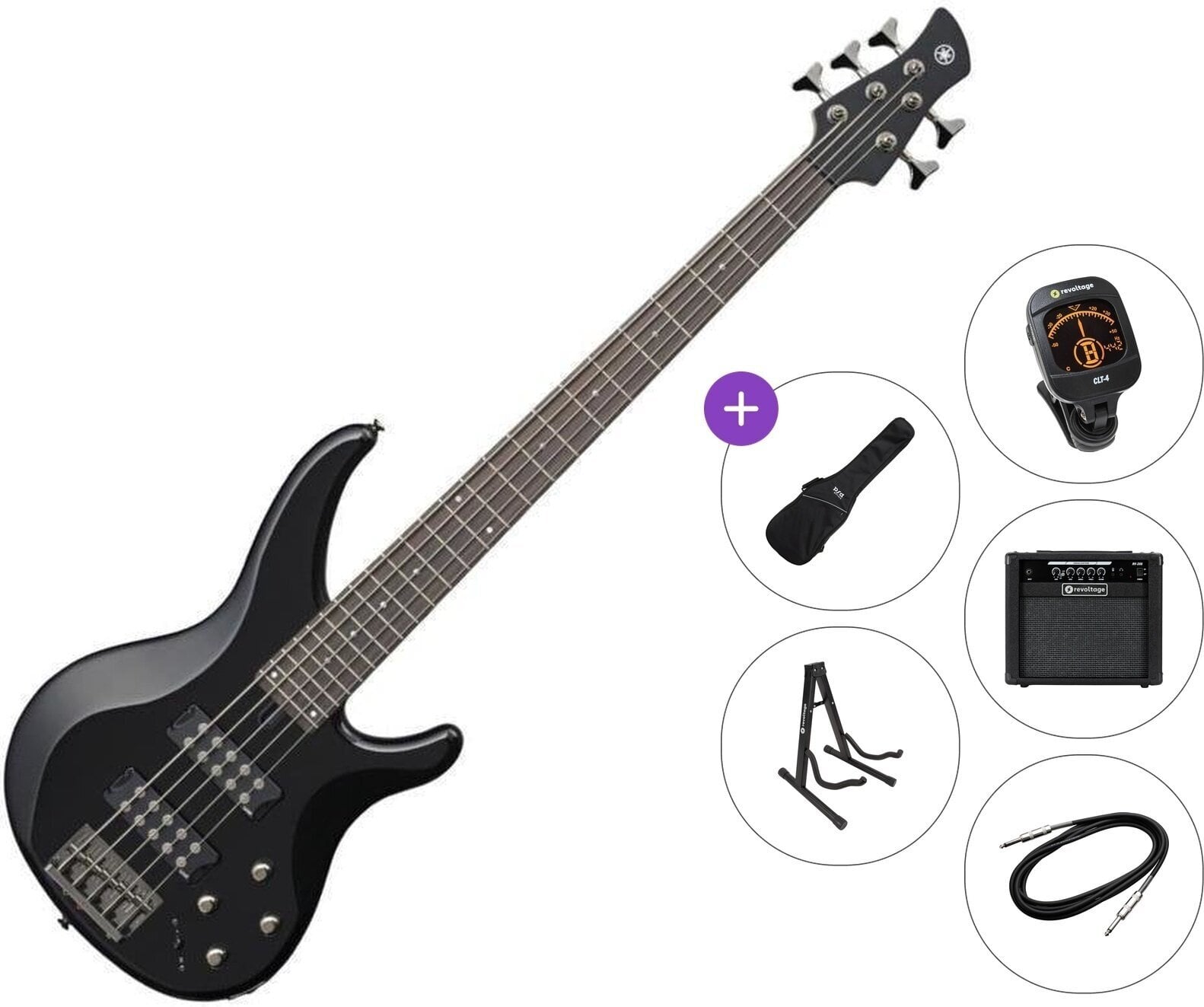 5-snarige basgitaar Yamaha TRBX 305 Premium SET Black 5-snarige basgitaar
