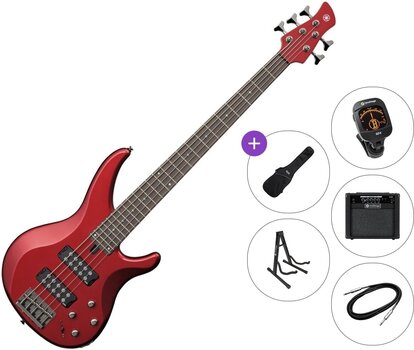 5-snarige basgitaar Yamaha TRBX 305 Premium SET Candy Apple Red 5-snarige basgitaar - 1
