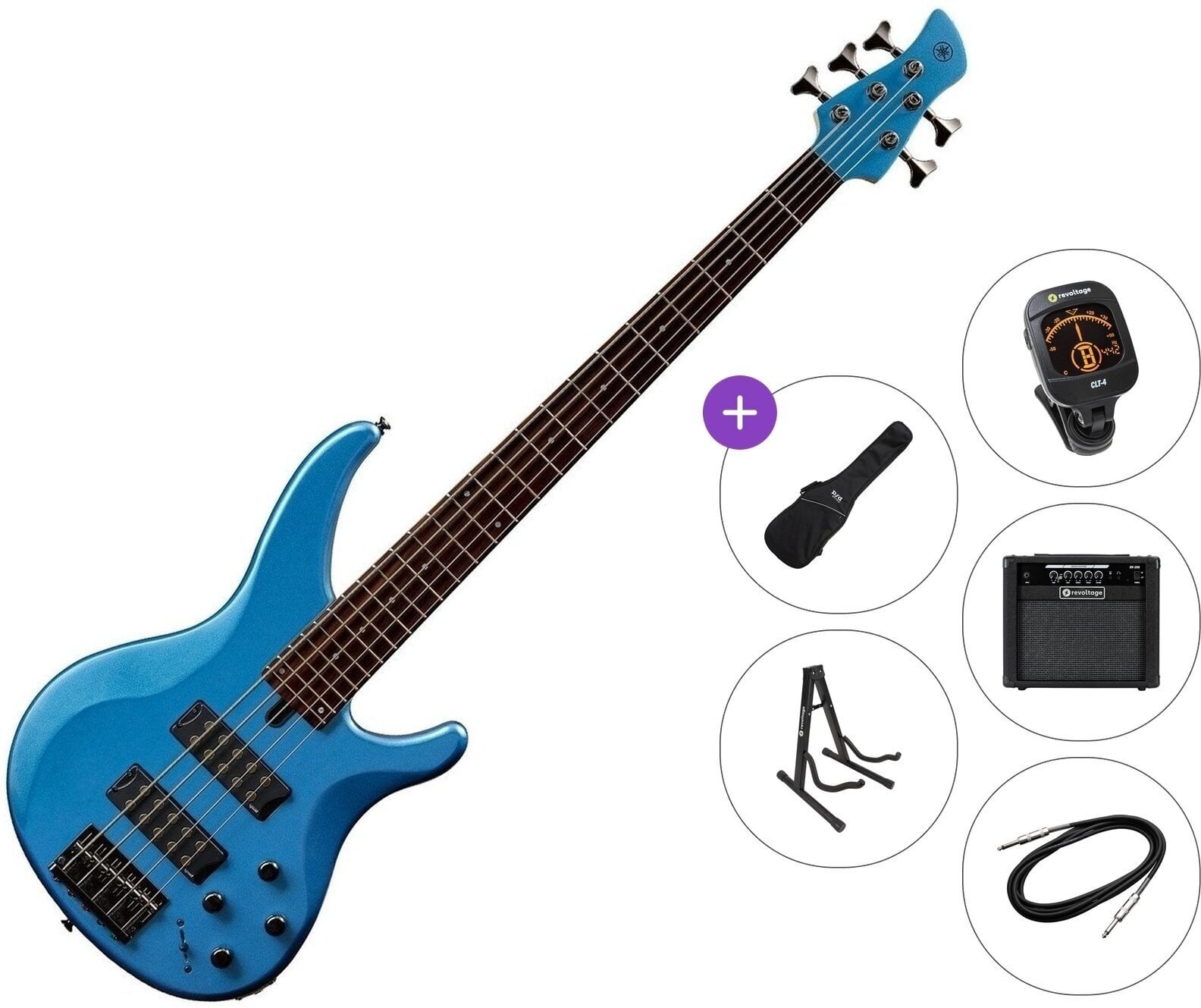 5-snarige basgitaar Yamaha TRBX 305 Premium SET Factory Blue 5-snarige basgitaar