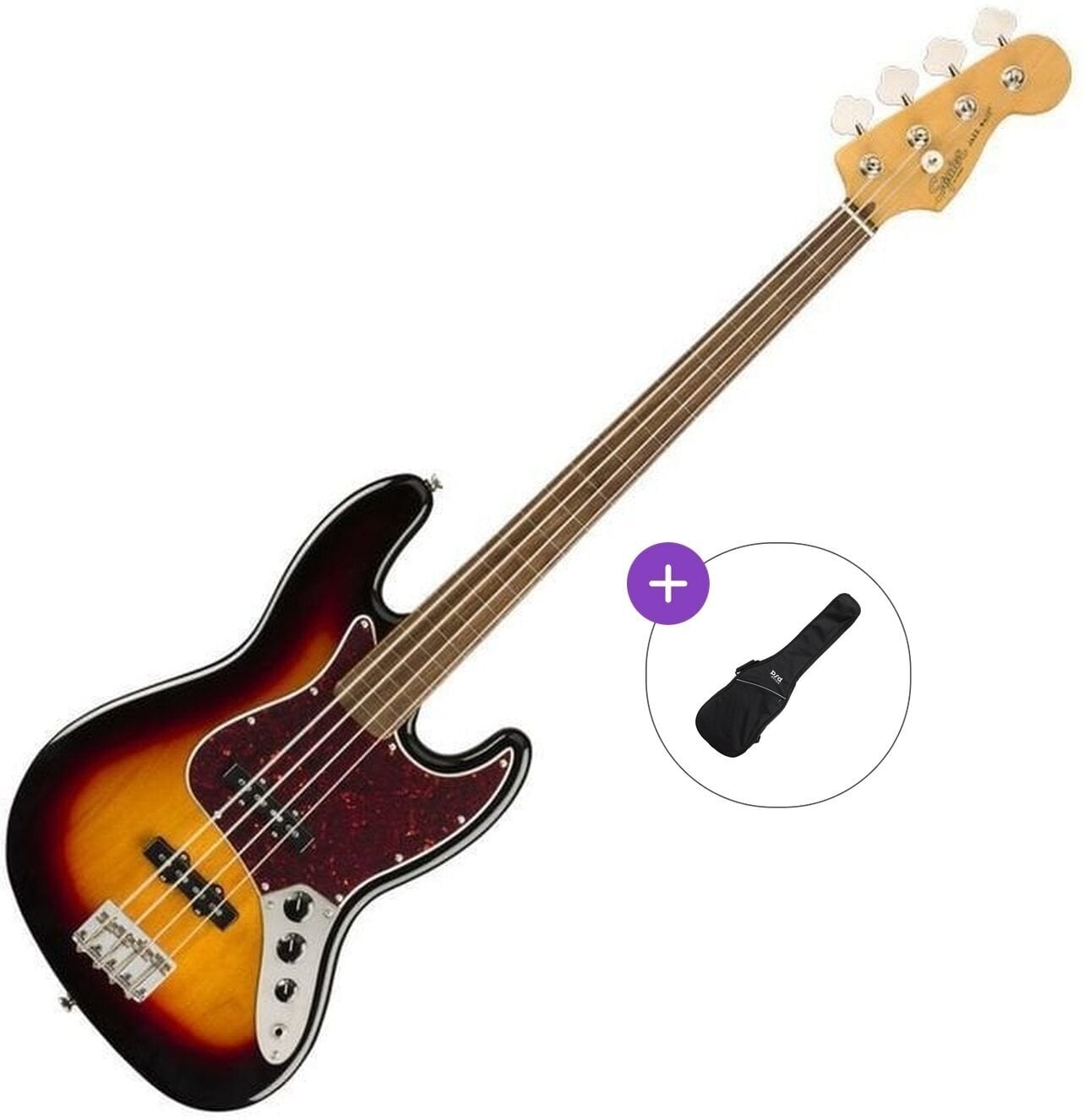 Elektrische basgitaar Fender Squier Classic Vibe '60s Jazz Bass FL IL Basic SET 3-Color Sunburst Elektrische basgitaar