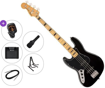 Basse électrique Fender Squier Classic Vibe 70s Jazz Bass MN LH Premium SET Black Basse électrique - 1