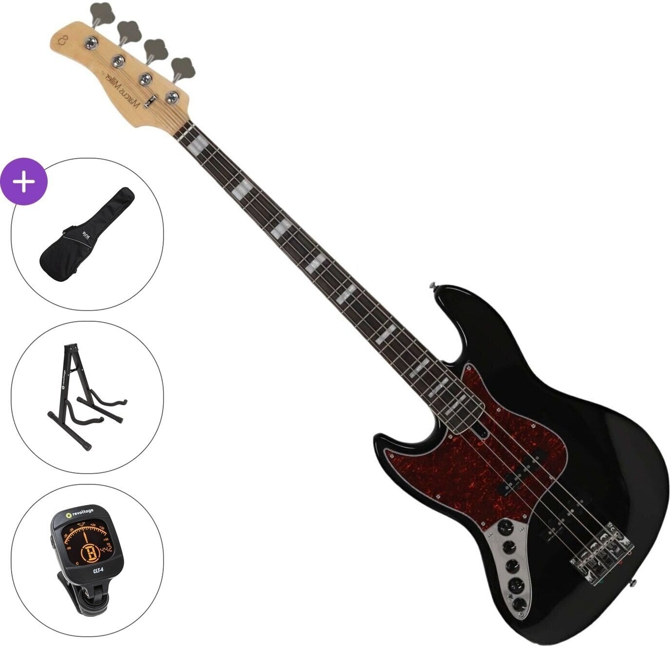 Elektrische basgitaar Sire Marcus Miller V7 Alder-4 LH 2nd Gen Standard SET Black Elektrische basgitaar