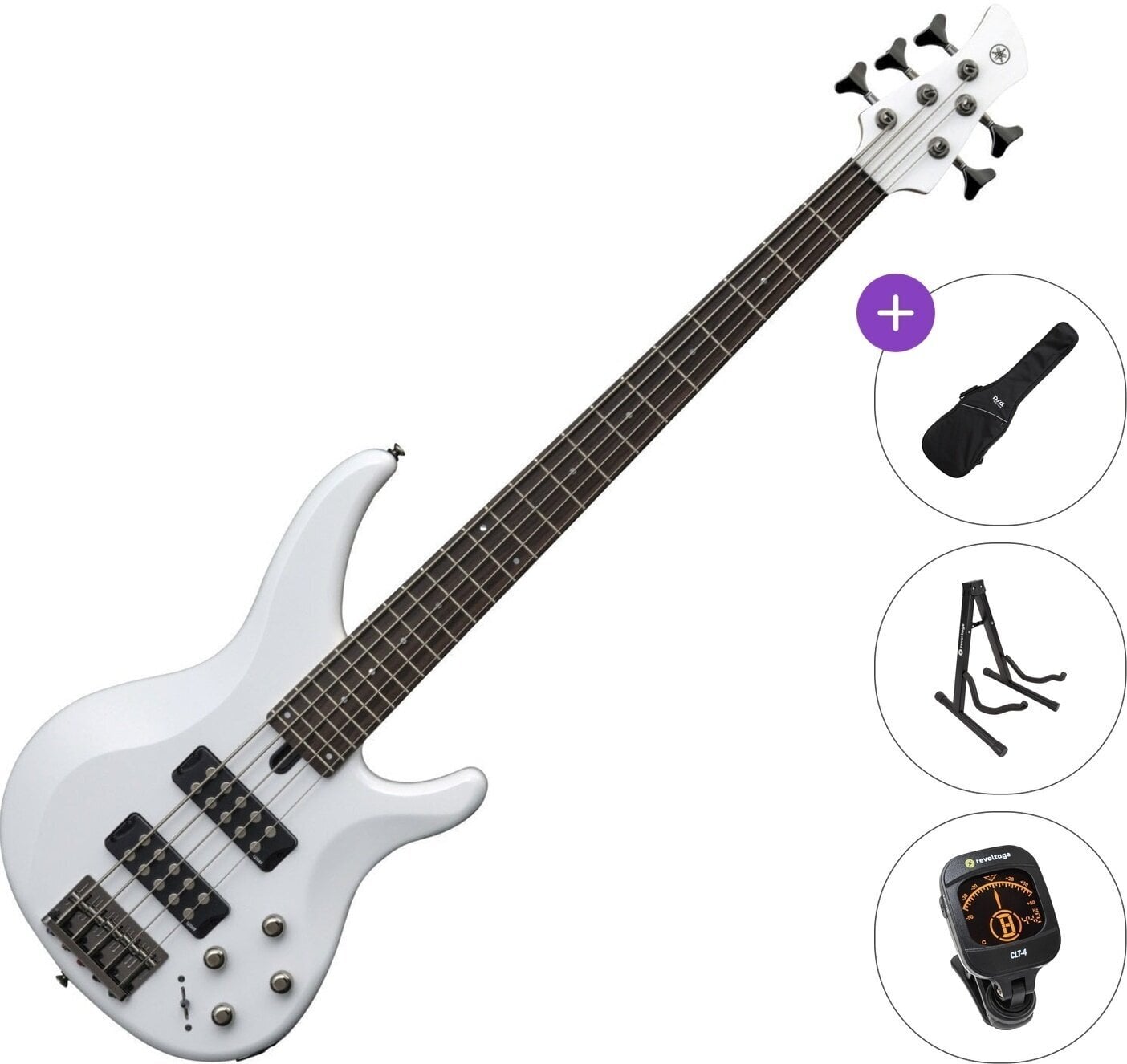 5-snarige basgitaar Yamaha TRBX 305 Standard SET White 5-snarige basgitaar