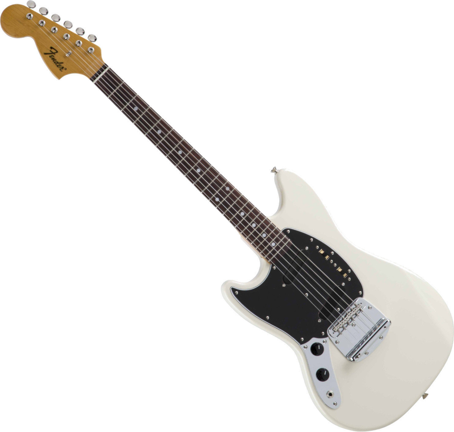 Elektrische gitaar Fender MIJ Traditional '70s Mustang RW Vintage White LH