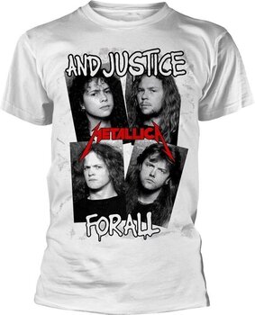 Shirt Metallica Faces First Four Albums White L Shirt - 1