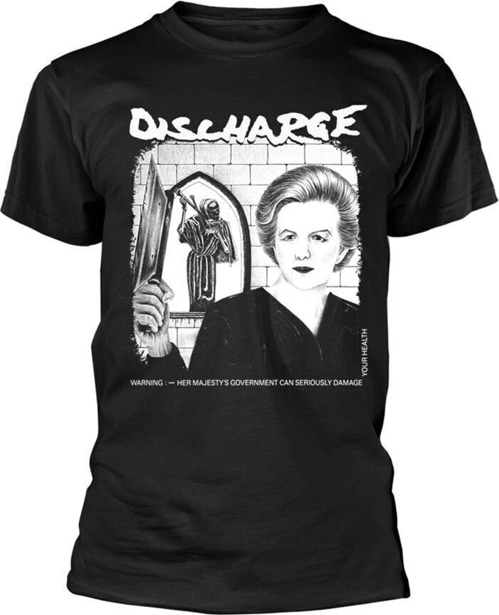 T-Shirt Discharge Warning Black S T-Shirt