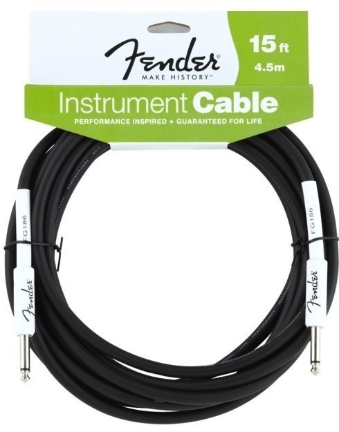 Câble pour instrument Fender Performance Series Noir 4,5 m Droit - Droit