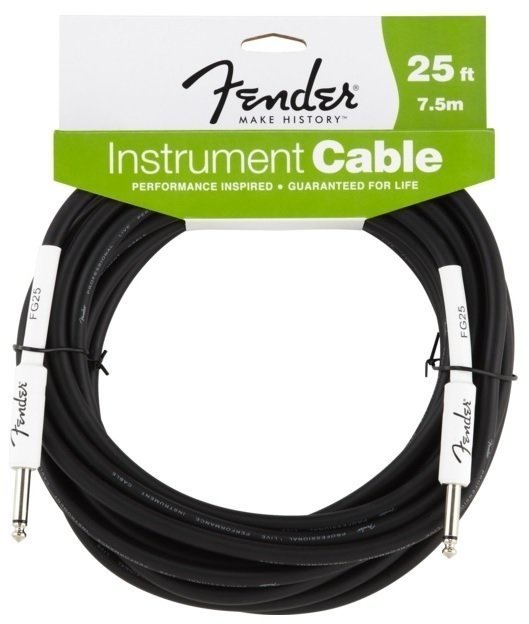 Câble pour instrument Fender Performance Series Noir 7,5 m Droit - Droit