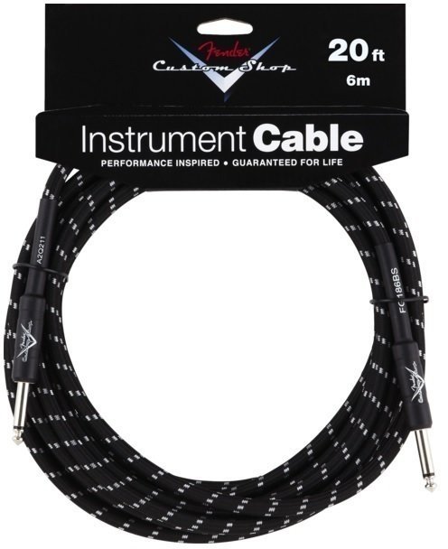 Câble pour instrument Fender Custom Shop Performance Noir 6 m Droit - Droit
