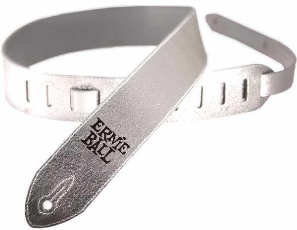 Leather guitar strap Ernie Ball 4064 Leather Silver Foil Strap