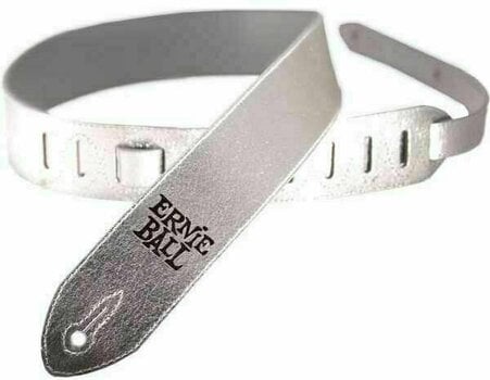 Leather guitar strap Ernie Ball 4064 Leather Silver Foil Strap - 1