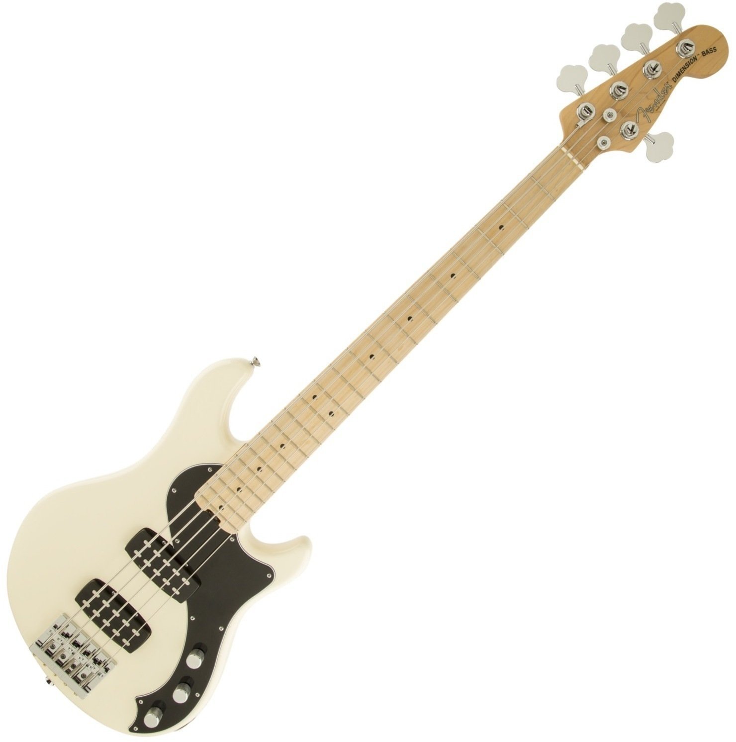 5-strängad basgitarr Fender American Standard Dimension Bass V HH MN Olympic White