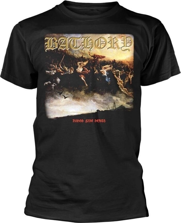 T-Shirt Bathory Blood Fire Death Black L T-Shirt
