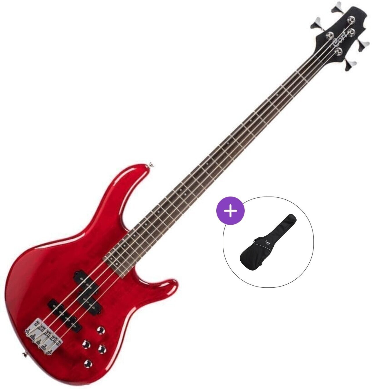 4-strenget basguitar Cort Action Bass Plus Basic SET Trans Red 4-strenget basguitar