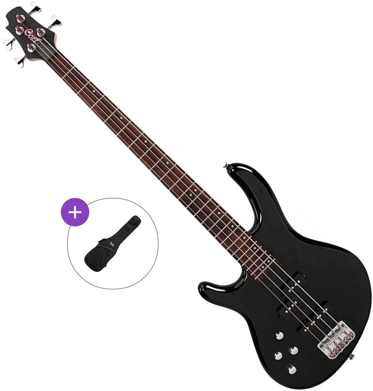 Elektrická baskytara Cort Action Bass Plus LH Basic SET Black Elektrická baskytara