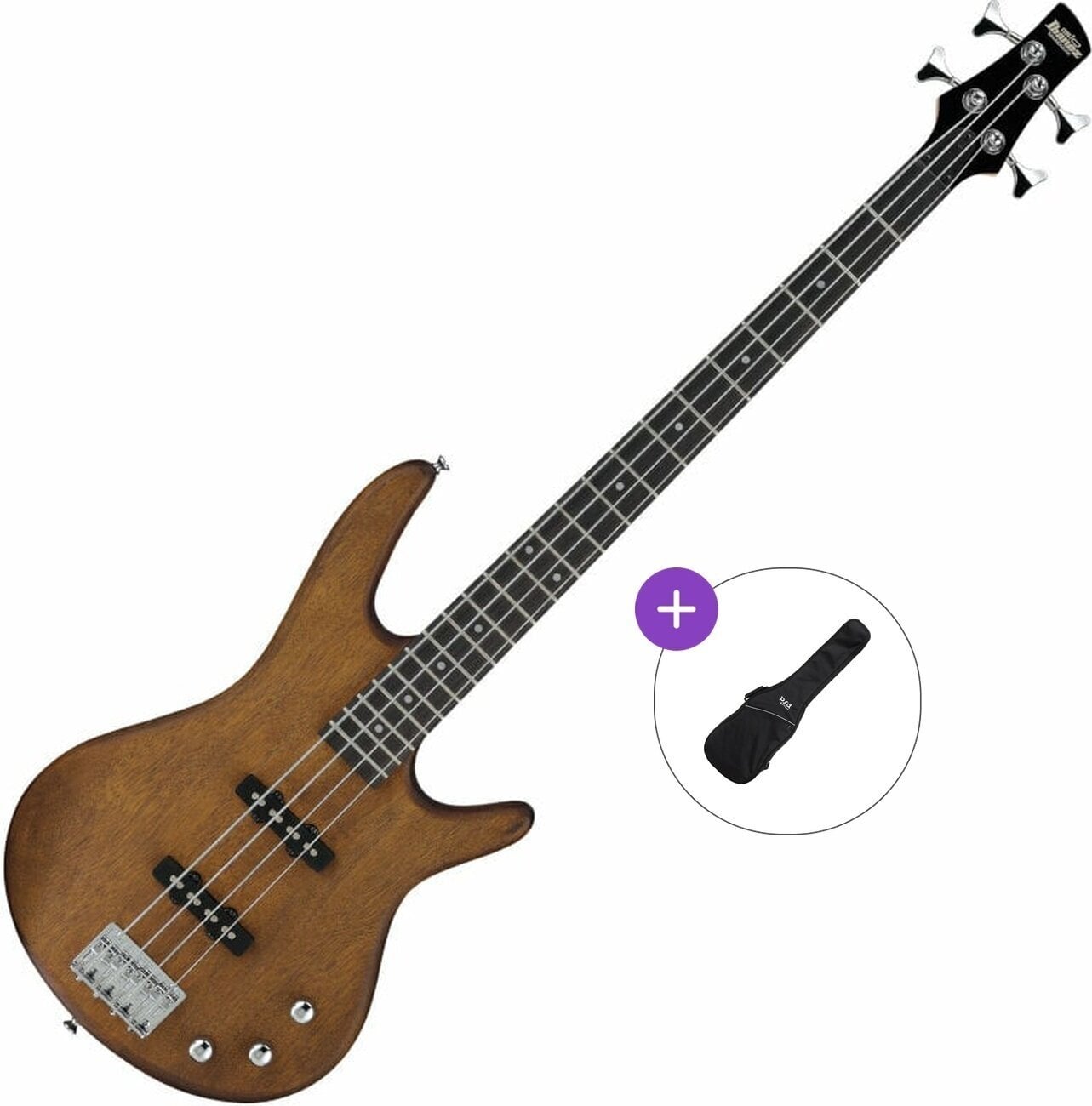4-strenget basguitar Ibanez GSR180-LBF Basic SET Transparent Light Brown Flat 4-strenget basguitar