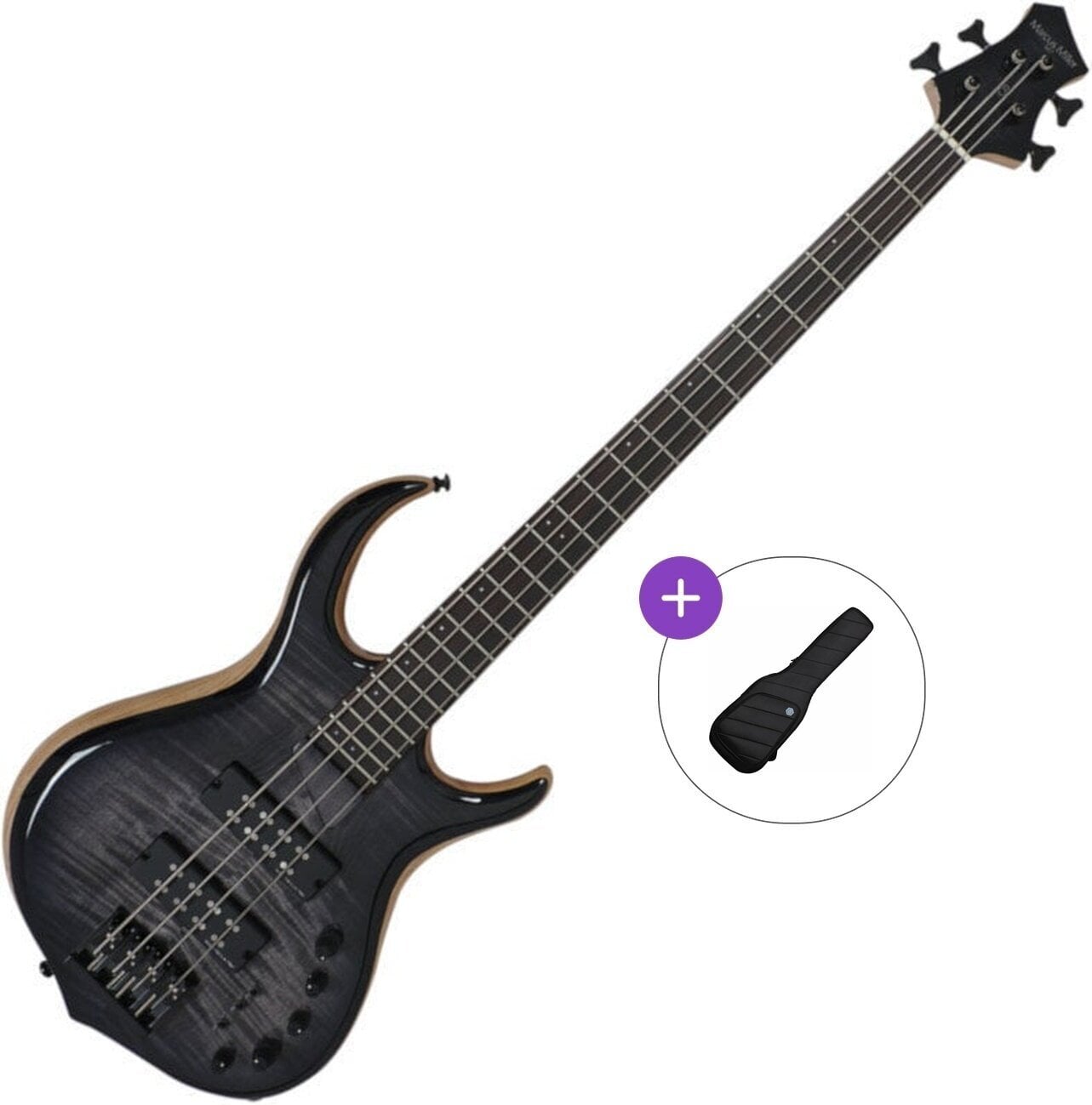 Elektrická baskytara Sire Marcus Miller M7 Swamp Ash-4 2nd Gen Basic SET Transparent Black Elektrická baskytara