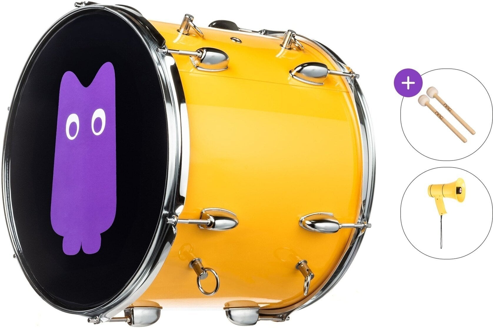 Pohodni boben NRG Stadium Pulse Standard SET Navijaški boben 14" Yellow Flash