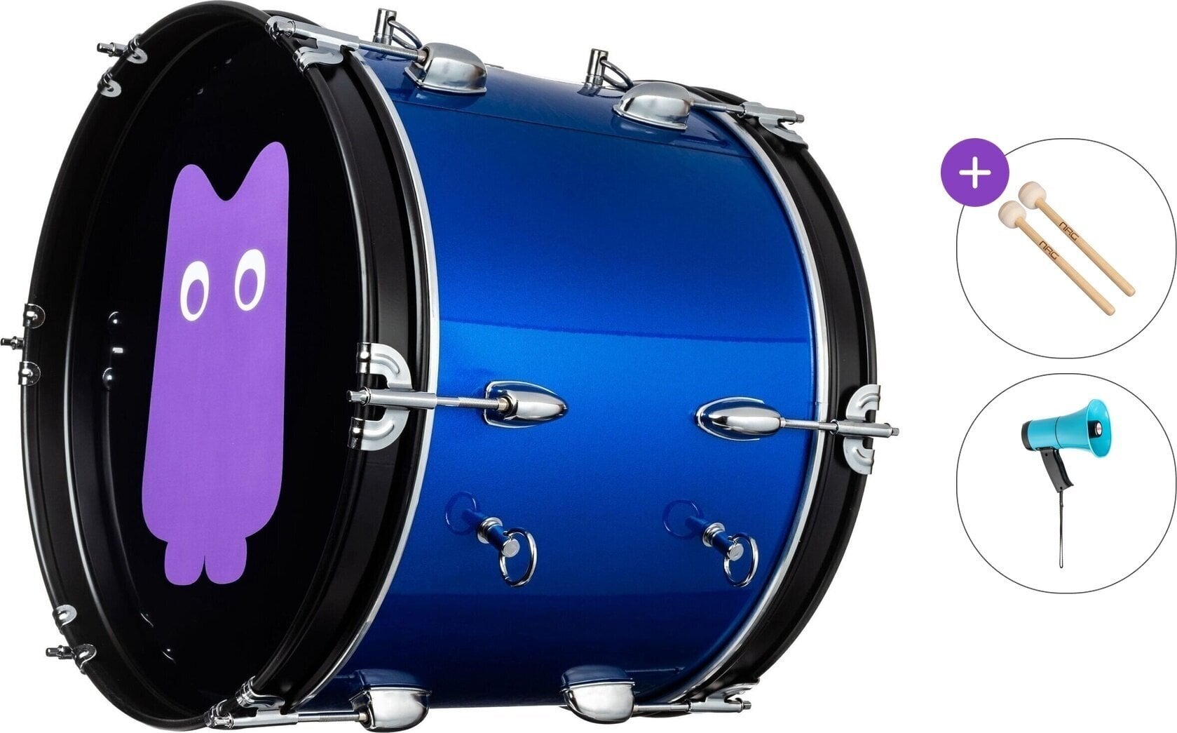 Pohodni boben NRG True Ultra Standard SET Navijaški boben 16" Blue Wave