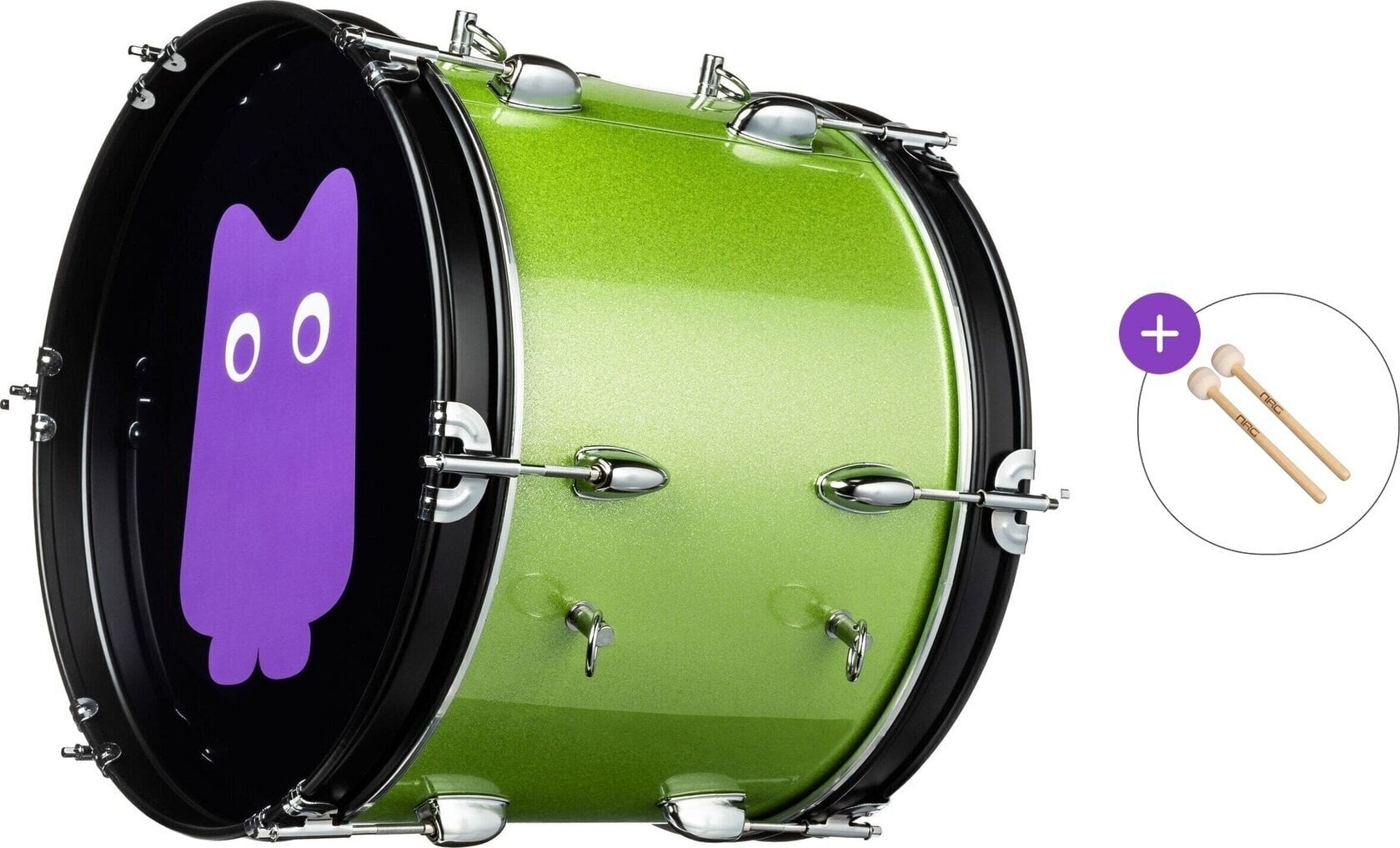 Pohodni boben NRG True Ultra Basic SET Navijaški boben 16" Green Strike