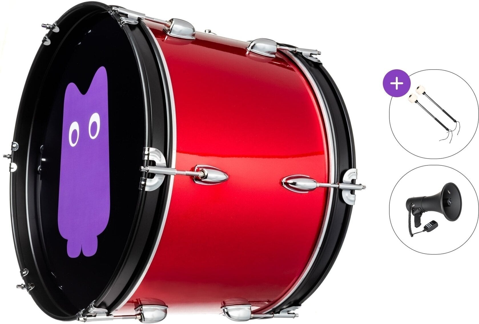 Pohodni boben NRG Crowd Power Standard SET Navijaški boben 18" Red Fire