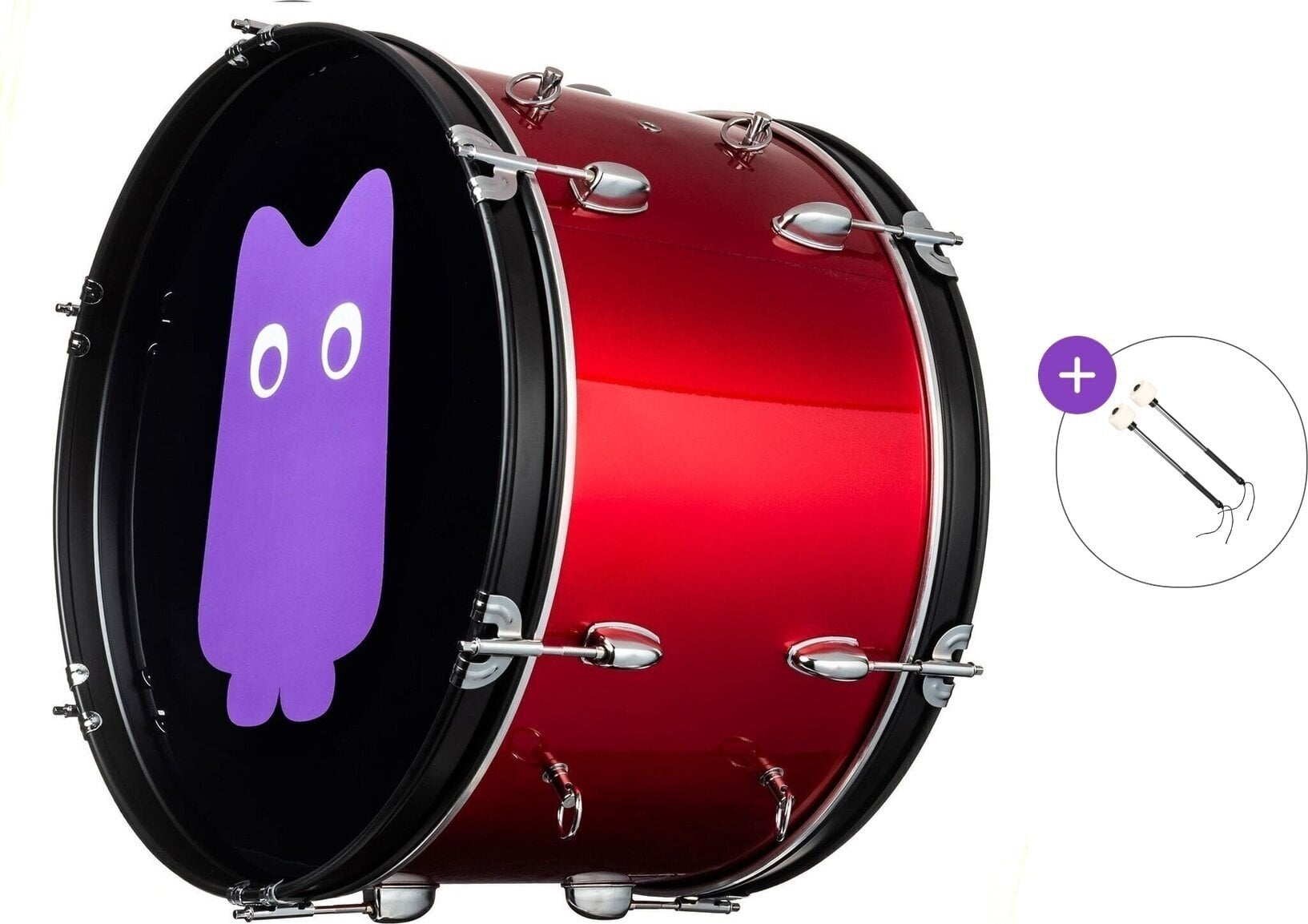 Pohodni boben NRG Grand Roar Basic SET Navijaški boben 20" Red Fire