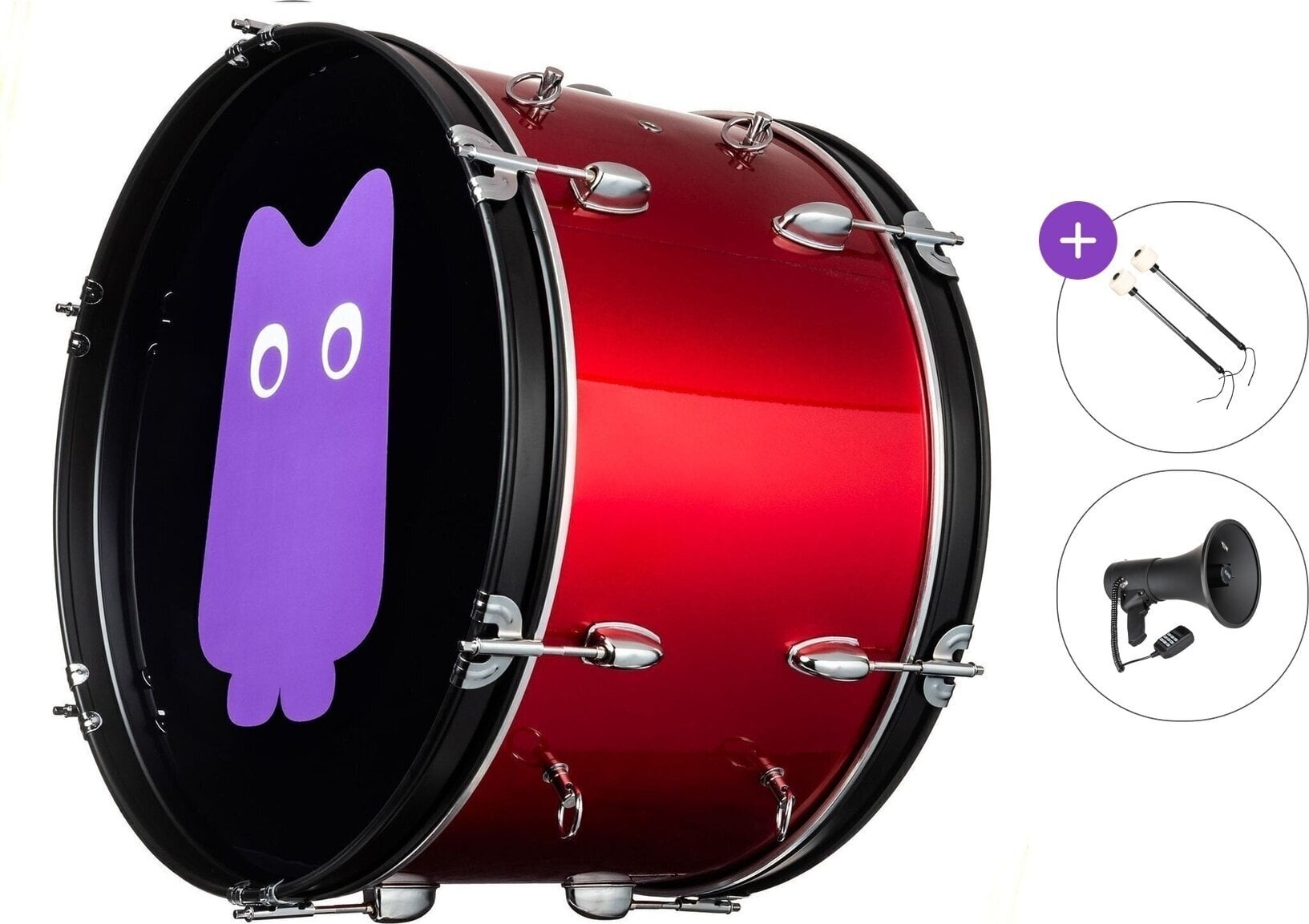 Pohodni boben NRG Grand Roar Standard SET Navijaški boben 20" Red Fire