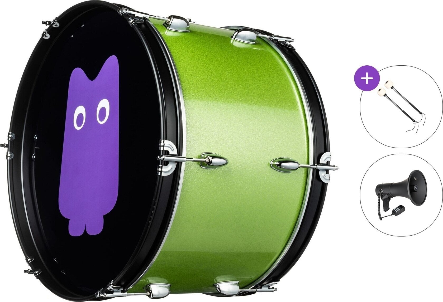 Pohodni boben NRG Grand Roar Standard SET Navijaški boben 20" Green Strike