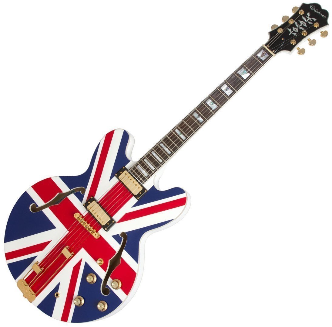 Halvakustisk gitarr Epiphone Union Jack Sheraton Limited Edition