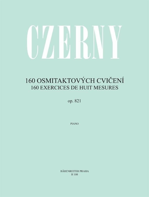 Partitura para bandas y orquesta Carl Czerny 160 osmitaktových cvičení op. 821 Music Book