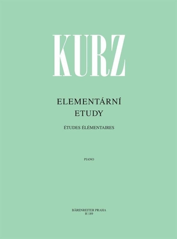Music sheet for pianos Vilém Kurz Elementární etudy - 78 progresivně seřazených etud pro 1. a 2. stupeň klavírní hry Music Book